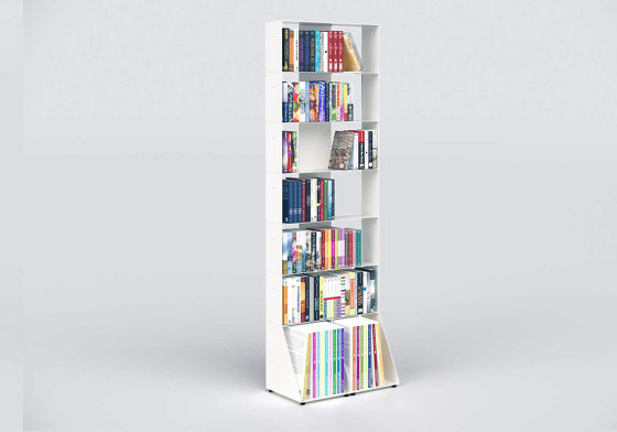 BiblioTEE Estanterias Librerias 60 Cm - Metal Blanco - 7 Niveles | Estantería | Teebooks