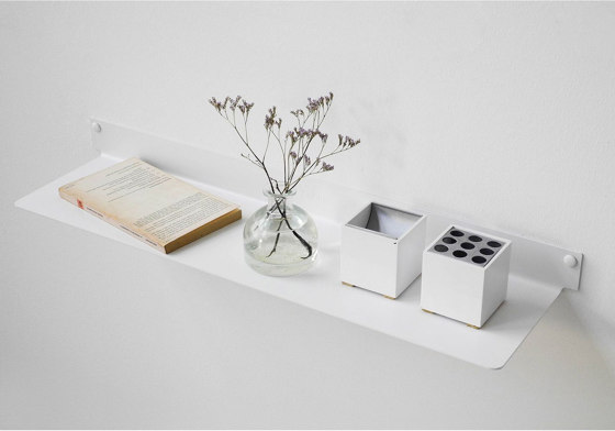 TEEline 60 cm Mensole a parete design in acciaio bianco | Scaffali | Teebooks