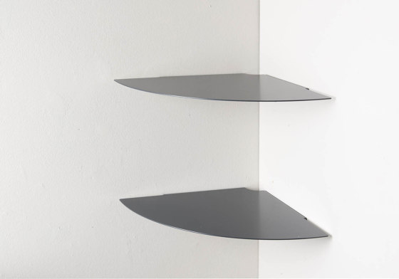 TEEgolo 36 cm Set of 2 Grey Aluminium  Kitchen Corner Wall Shelf | Shelving | Teebooks