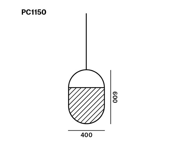 Geometric Oval 2/3 Bottom PC1150 | Lámparas de suspensión | Brokis