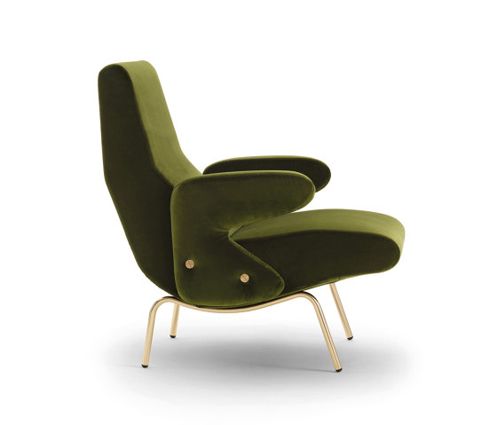 Delfino Armchair - Version with galvanic gold lacquered base | Armchairs | ARFLEX