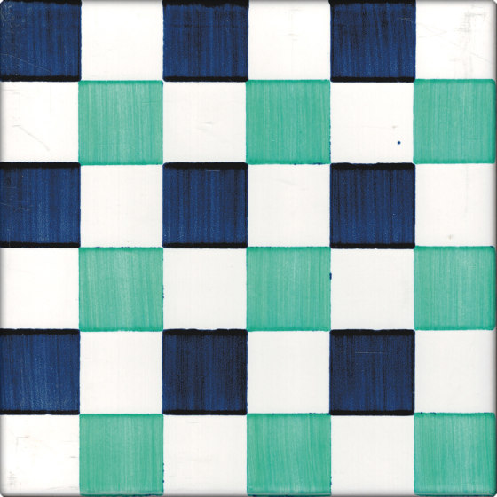 LR CO Dama Dritta Bicolor 3 Blu Verde | Carrelage céramique | La Riggiola