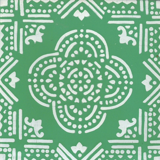 LR SC Madras Fondo Verde Decoro Bianco | Ceramic tiles | La Riggiola