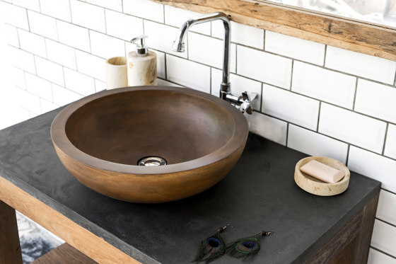 Alba Vintage Brown Concrete Basin - Sink - Vessel - Washbasin | Wash basins | ConSpire