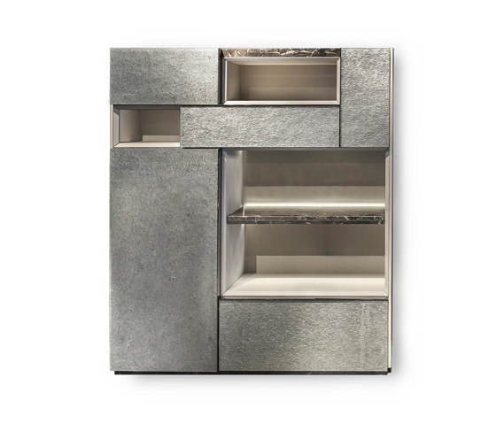 Morfeo |  Bookcase in natural stone with integrated light | Shelving | HESSENTIA | Cornelio Cappellini