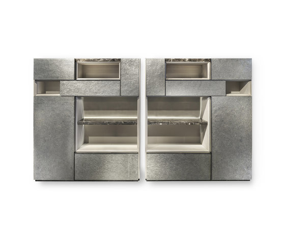 Morfeo |  Bookcase in natural stone with integrated light | Shelving | HESSENTIA | Cornelio Cappellini