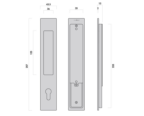 Mardeco 8104 M-Series Flush Pull Euro Lock Set Brushed Satin Chrome | Griffmulden | Mardeco International Ltd.