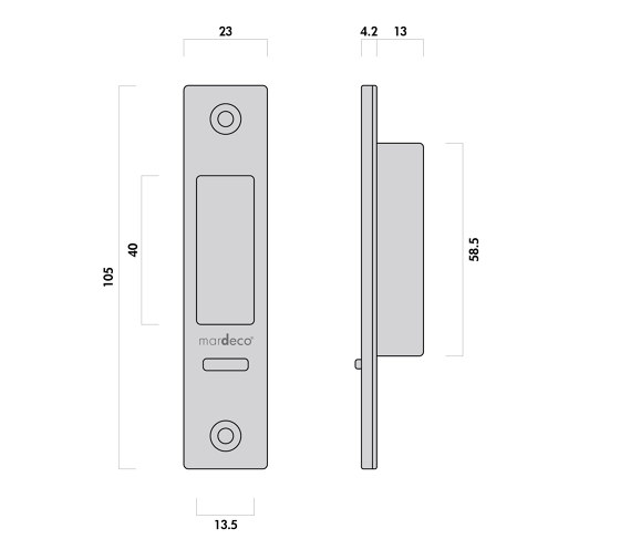 Mardeco 8104 M-Series Flush Pull Euro Lock Set Polished Chrome | Maniglie ad incasso | Mardeco International Ltd.