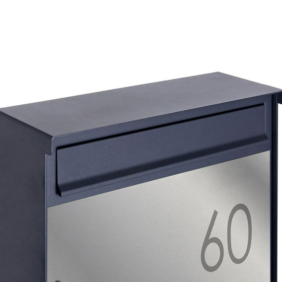 Basic | 1er Edelstahl Aufputz Briefkasten Design BASIC Plus 382XA AP Elegance II - RAL nach Wahl 100mm Tiefe | Mailboxes | Briefkasten Manufaktur