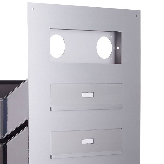 Designer | 4er Edelstahl Mauerdurchwurf Briefkasten Designer Modell - GIRA System 106 - 3-fach vorbereitet | Mailboxes | Briefkasten Manufaktur