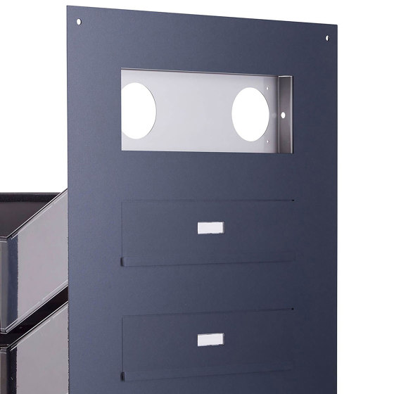 Designer | 2er Edelstahl Mauerdurchwurf Briefkasten Designer - RAL Farbe - GIRA System 106 - 3-fach vorbereitet | Mailboxes | Briefkasten Manufaktur