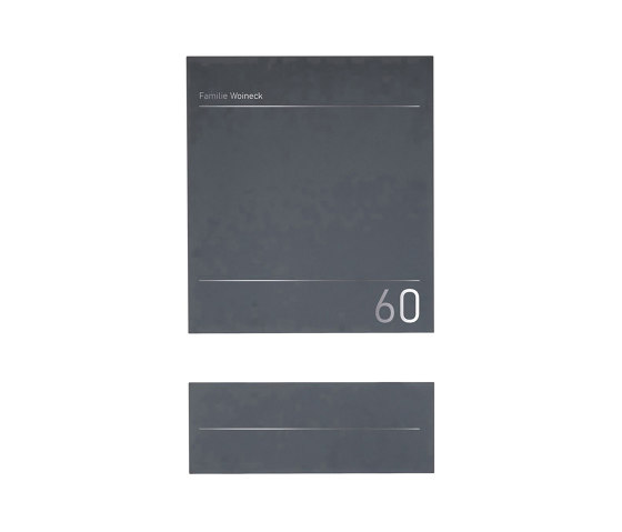 Schiller | Design Edelstahl Briefkasten SCHILLER MEDIUM Elegance I - Hausnummer - Name - RAL nach Wahl | Buchette lettere | Briefkasten Manufaktur
