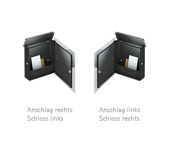 Schiller | Design Edelstahl Briefkasten SCHILLER MEDIUM Elegance II mit Griffleiste - Hausnummer - Name - RAL | Buzones | Briefkasten Manufaktur