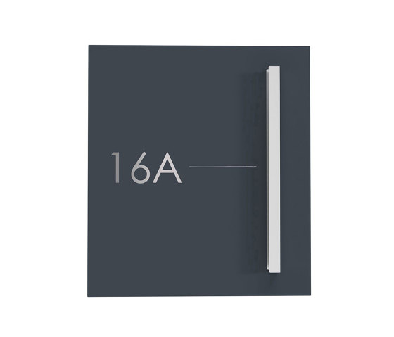 Schiller | Design Edelstahl Briefkasten SCHILLER MEDIUM Elegance III mit Griffleiste - Hausnummer - Name - RAL | Buchette lettere | Briefkasten Manufaktur