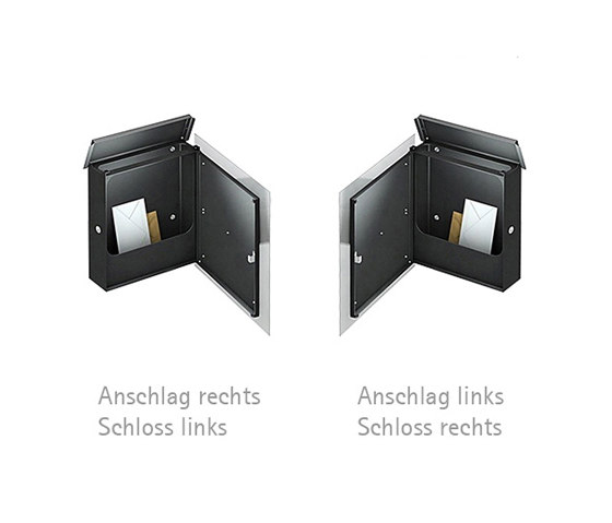 Schiller | Design Edelstahl Briefkasten SCHILLER MEDIUM Elegance III mit Griffleiste - Hausnummer - Name - RAL | Buzones | Briefkasten Manufaktur