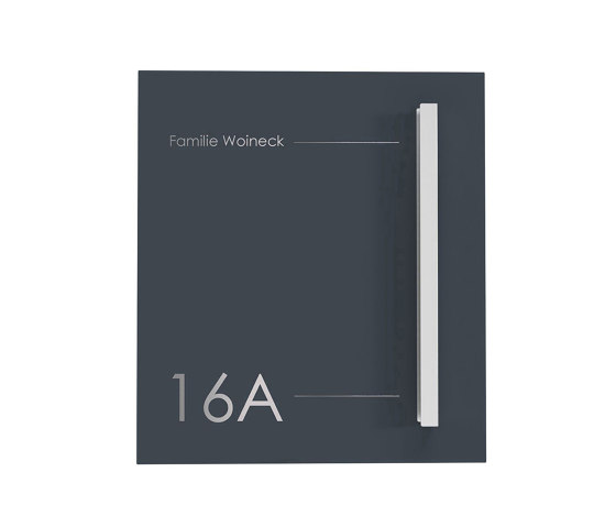 Schiller | Design Edelstahl Briefkasten SCHILLER MEDIUM Elegance III mit Griffleiste - Hausnummer - Name - RAL | Briefkästen | Briefkasten Manufaktur
