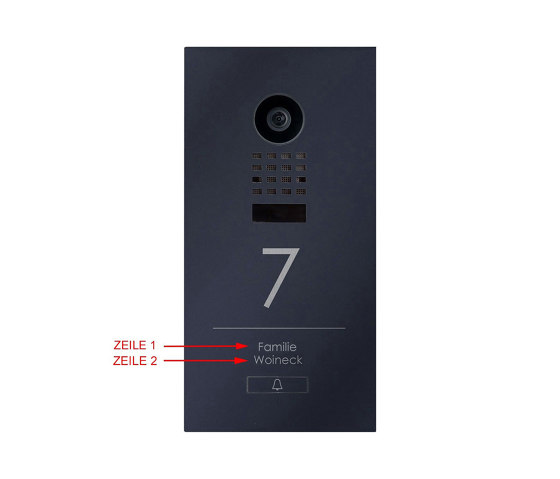 Designer | Edelstahl Video Türstation DESIGNER 529S Elegance I mit DoorBird D1100E - RAL nach Wahl | Door bells | Briefkasten Manufaktur