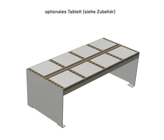 Novalis | Design Tisch NOVALIS - Edelstahl - Lärche geölt 1500mm x 750mm x 900mm (BHT) Edelstahl, geschliffen | Dining tables | Briefkasten Manufaktur