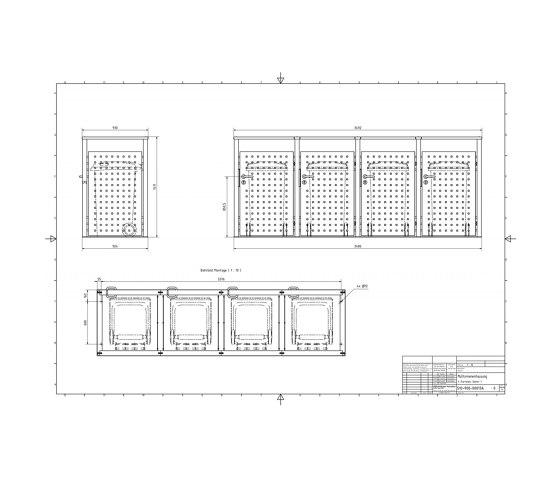 Basic | Edelstahl Mülltonnenbox BASIC 750V1 - 4-fach - Edelstahl geschliffen Türanschlag links * Schloß rechts | Waste baskets | Briefkasten Manufaktur