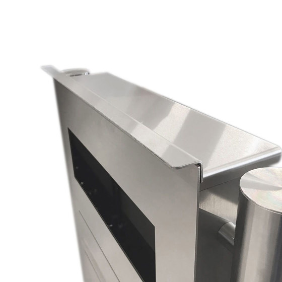 Basic | Edelstahl Standbriefkasten Designer Modell ST-R mit Abfallbehälter - Clean Edition - INDIVIDUELL | Waste baskets | Briefkasten Manufaktur