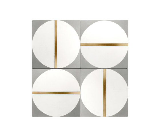 Brass Inlay Cement Tile | Circle | Concrete tiles | Eso Surfaces