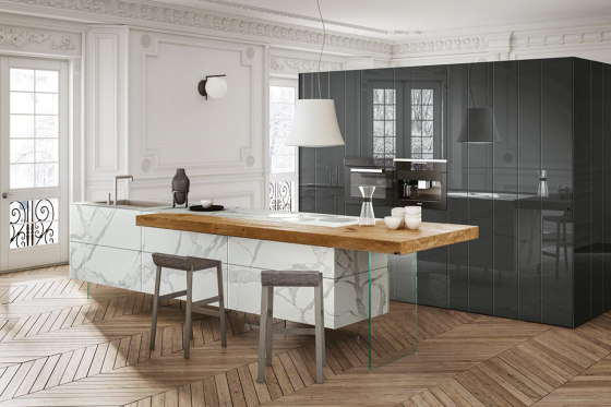 36e8 Marble XGlass Kitchen - 1087 | Fitted kitchens | LAGO