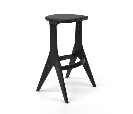 Lavitta Bar Stool 75 with Leather Upholstery - Black | Sgabelli bancone | Poiat