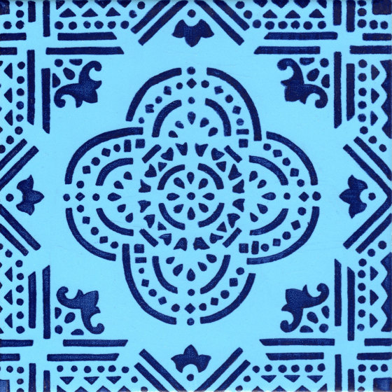 LR SC Madras fondo Turchese decoro blu | Piastrelle ceramica | La Riggiola