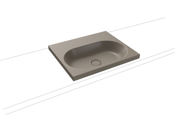 Centro Inset Countertop Washbasin 40mm warm grey 60 | Lavabi | Kaldewei