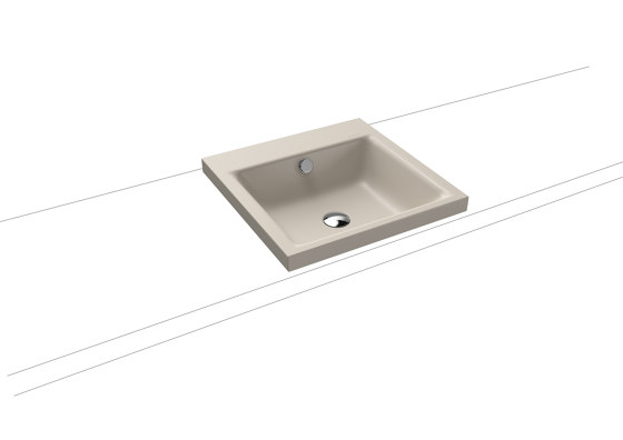 Puro inset Countertop washbasin 40mm warm grey 10 | Lavabi | Kaldewei
