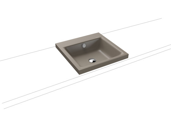 Puro inset Countertop washbasin 40mm warm grey 60 | Wash basins | Kaldewei