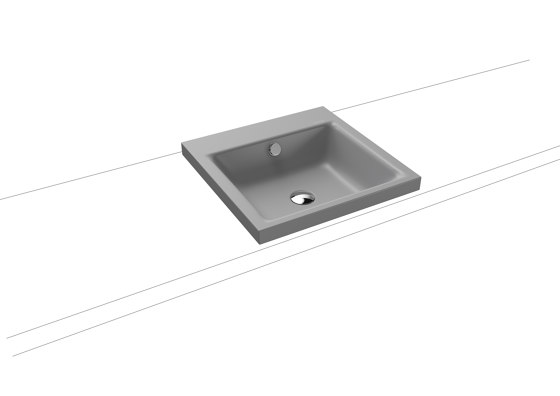 Puro inset Countertop washbasin 40mm cool grey 30 | Lavabos | Kaldewei