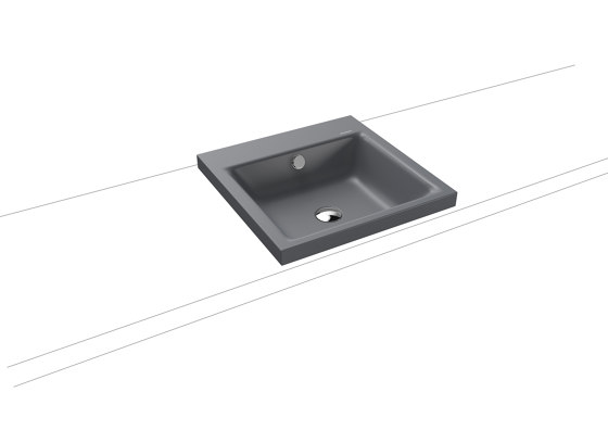 Puro inset Countertop washbasin 40mm cool grey 70 | Lavabi | Kaldewei