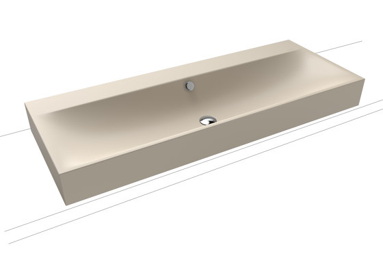 Silenio countertop double washbasin 120mm warm beige 20 | Lavabi | Kaldewei