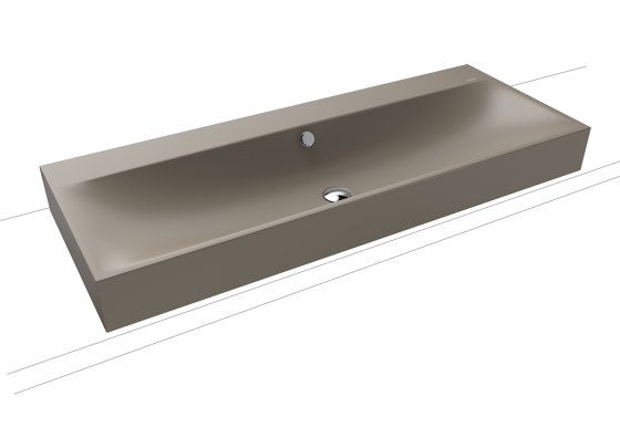 Silenio countertop double washbasin 120mm warm grey 60 | Lavabi | Kaldewei