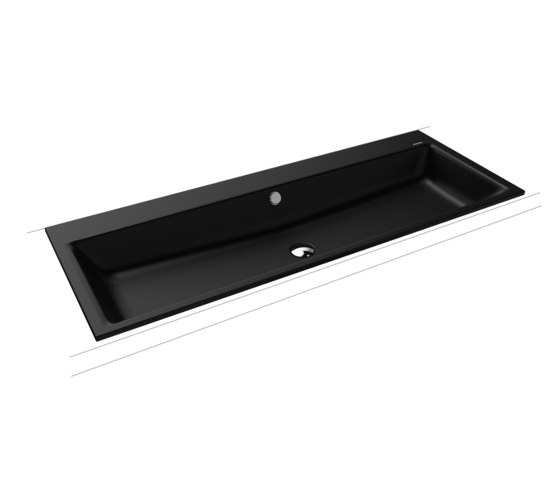 Puro Built-in double washbasin black matt 100 | Lavabi | Kaldewei