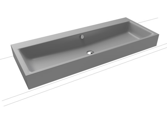 Puro countertop double washbasin cool grey 30 | Lavabi | Kaldewei