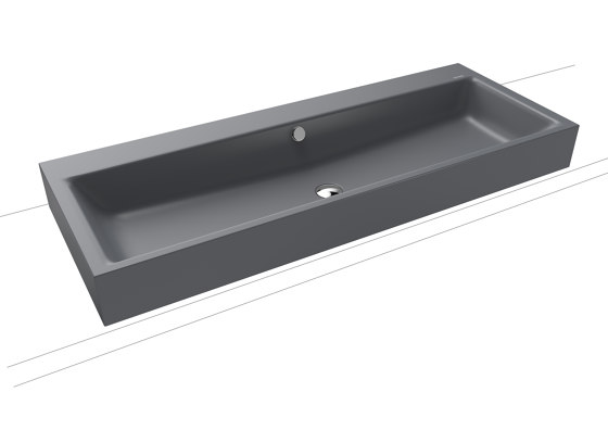 Puro countertop double washbasin cool grey 70 | Wash basins | Kaldewei