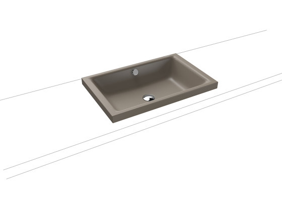 Puro S countertop washbasin 40mm warm grey 60 | Wash basins | Kaldewei