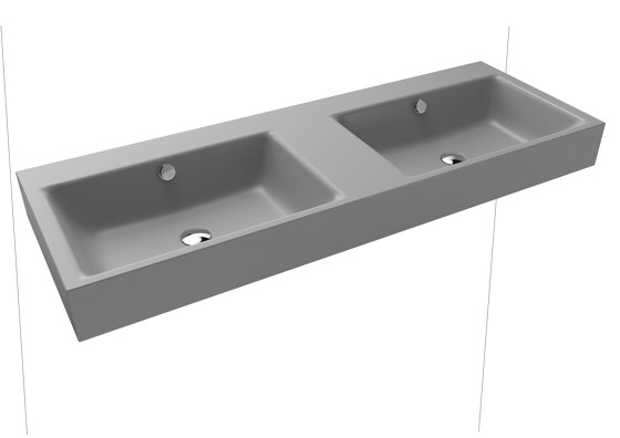 Puro wall-hung double washbasin (two depressions) cool grey 30 | Lavabos | Kaldewei