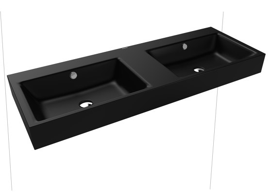 Puro wall-hung double washbasin (two depressions) black matt 100 | Wash basins | Kaldewei