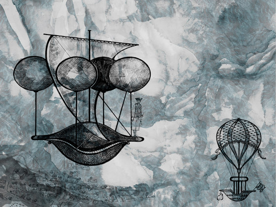 Air pirates | Air pirates (grey blue) | Wall coverings / wallpapers | Walls beyond