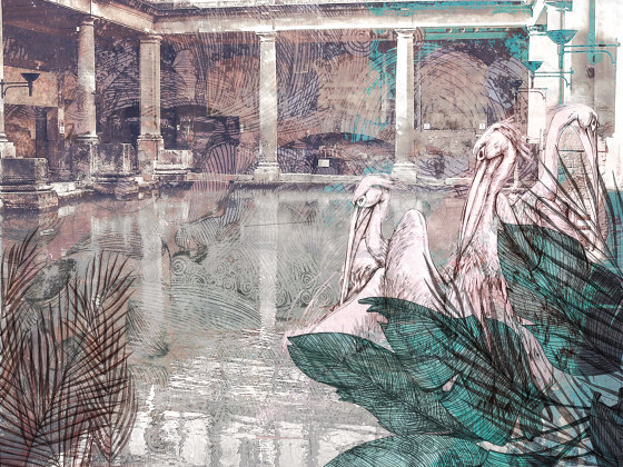 Pelikans by the pool | Pelikans by the pool | Revêtements muraux / papiers peint | Walls beyond