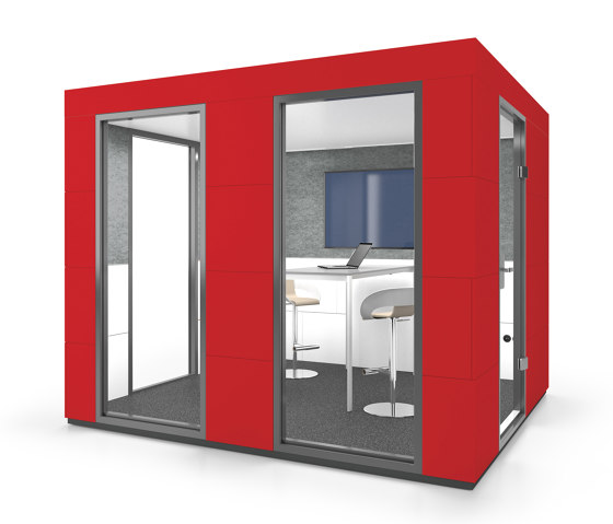 Conference Unit | Chilli Red | Systèmes d'insonorisation room-in-room | OFFICEBRICKS
