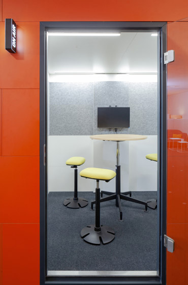 Meeting Unit | Sunset Orange | Sistemas de insonorización room-in-room | OFFICEBRICKS