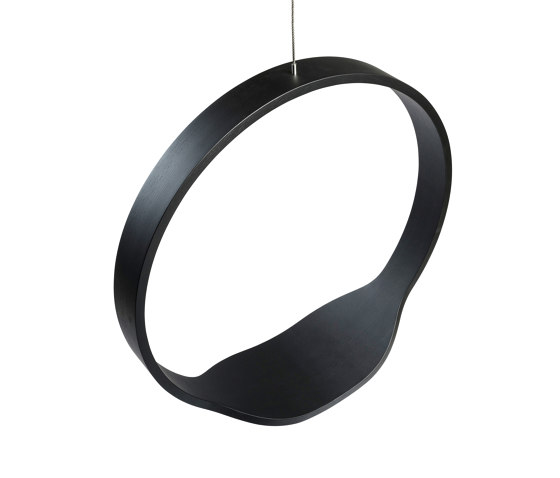 Circleswing N.1 Wooden Hanging Chair Swing Seat - Black Oak⎥outdoor | Schaukeln | Iwona Kosicka Design