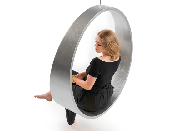 Circleswing N.2 Wooden Hanging Chair Swing Seat - Silver⎥indoor | Balancelles | Iwona Kosicka Design