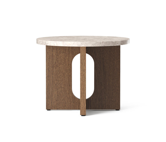 Androgyne Side Table, Ø50, Dark Stained Oak | Kunis Breccia Stone | Beistelltische | Audo Copenhagen