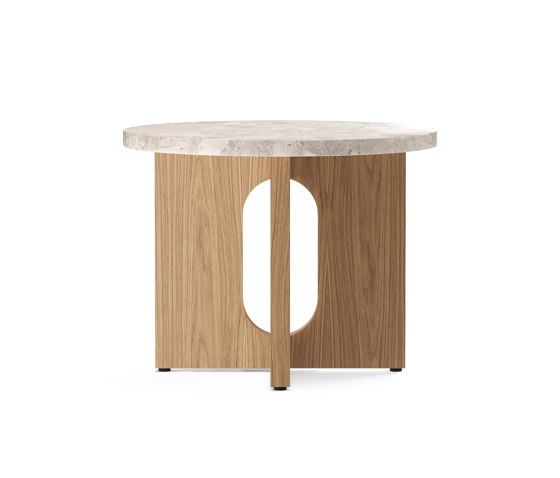 Androgyne Side Table, Ø50, Natural Oak | Kunis Breccia Stone | Mesas auxiliares | Audo Copenhagen