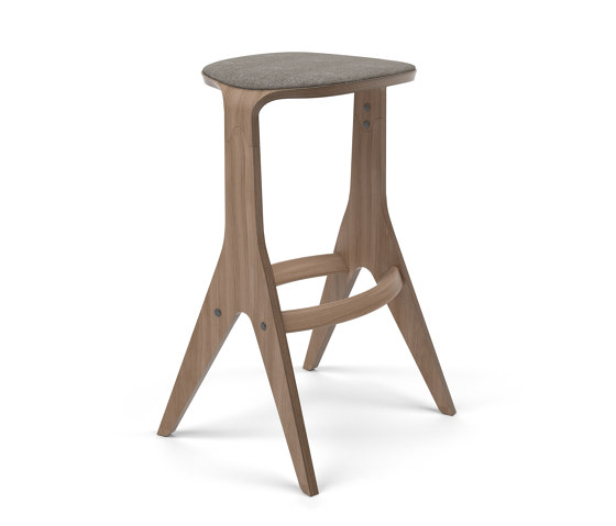 Lavitta Bar Stool 75 with Wool Upholstery - Dark Oak | Bar stools | Poiat